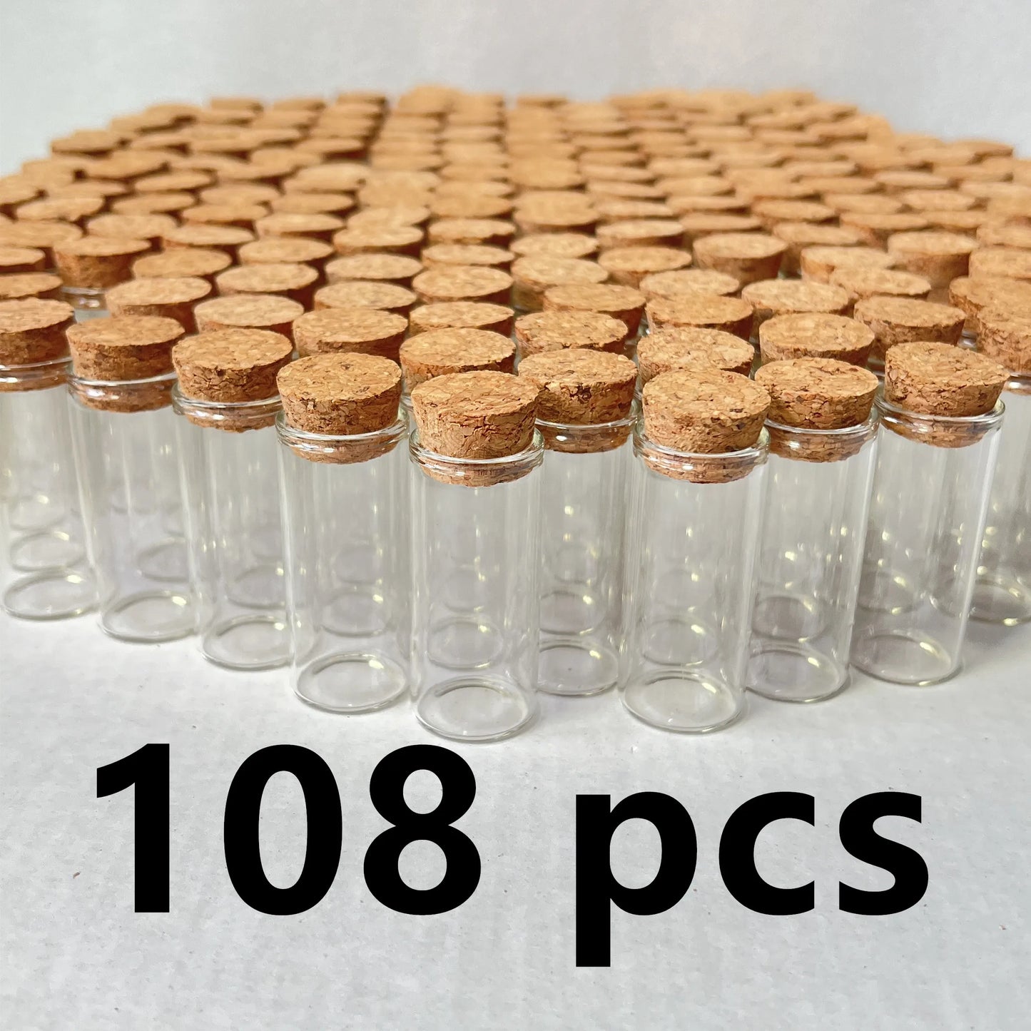 45/70/108 Pcs 10ml Glass Bottles Cork Stoppers Mini Test Tube Jars Tiny Containers For DIY Crafts Wishing Bottles Spice Storage