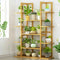 9 Tier Large Bamboo Plant Stand Corner Shelf Garden Flower Pot Display Shelving Unit Indoor Outdoor