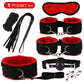 Exotic Bed Bondage Set BDSM Kits Exotic Sex Toys For Adults Games Leather Handcuffs Whip Gag Nipple Clamps Women Sex Products