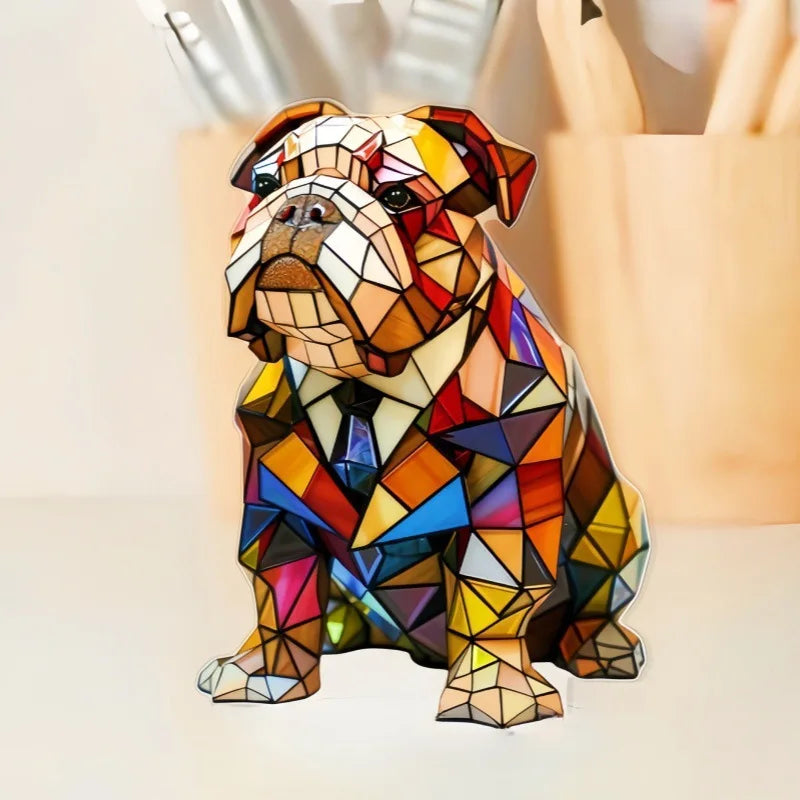 Dog Series Art Night Light Pug Lamp Stained Resin Mosaic Light Corgi Dachshund Dog Decoration Funny Gift For Pets Lover Children