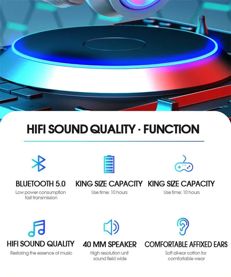 Wireless Headphones Foldable Bluetooth Headsets  With Mic Stereo Earphone Support TF Card FM For Xiaomi Iphone Sumsamg Phone