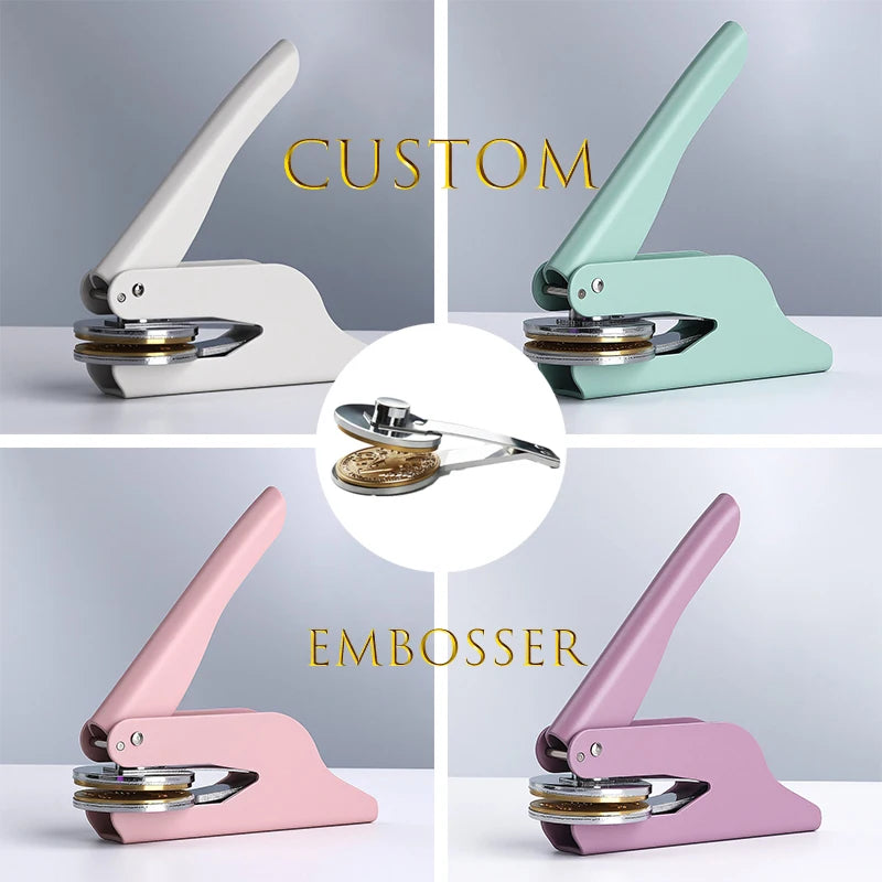 Custom Embosser Stamp LOGO DIY Personalized Book Embosser Seals for Letter Head Wedding Envelope Graduation Christmas Decoration