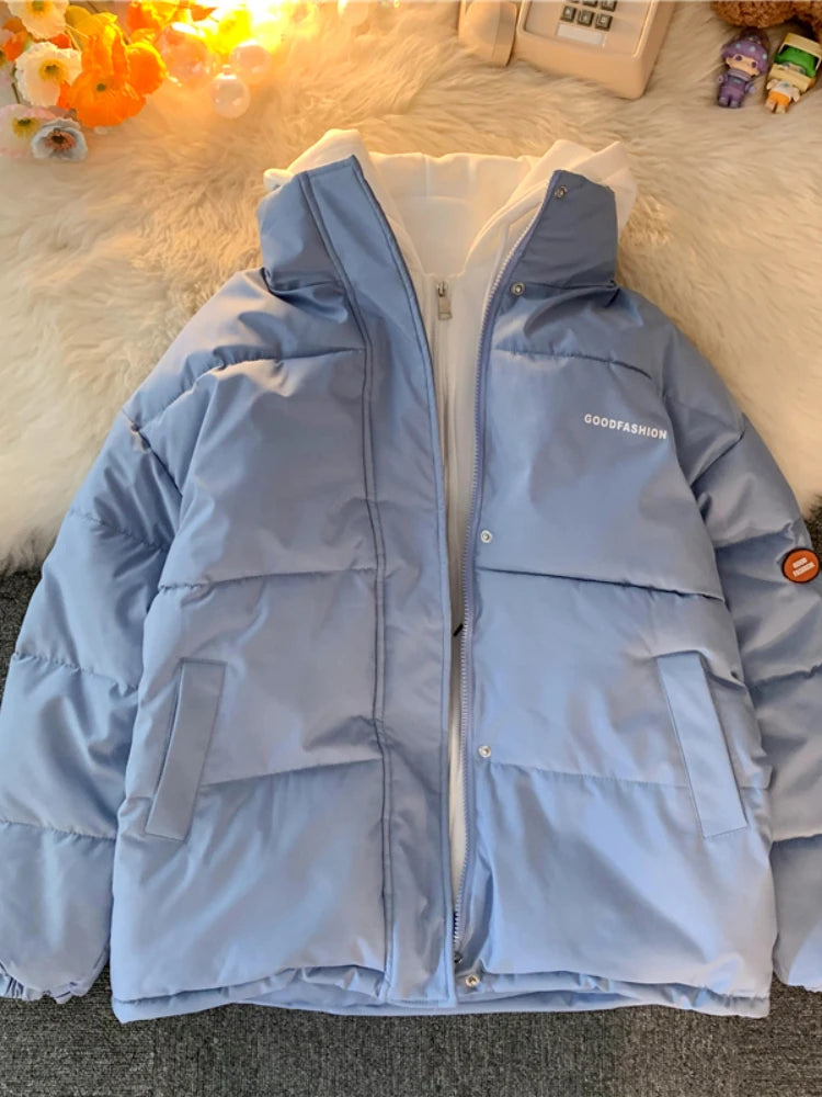 2025 Women's Winter Quilted Jacket Overcoat Thick Cotton Padded Coat Female Oversized  Loose Oversize Coats Hooded Short Parkas