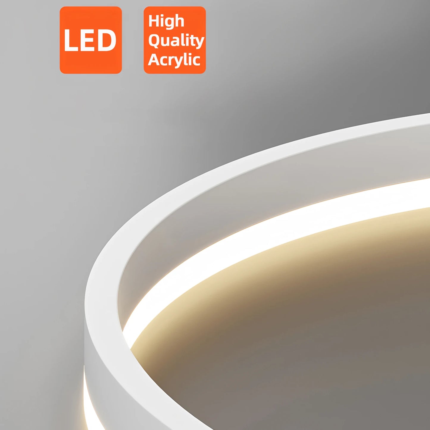 IRALAN Modern Ceiling Light with Infinitely Dimming App and Remote Control 3 Colors Changeable for in Living Sleeping and Lounge