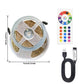 RGB LED strip with remote control, dimmable decorative lighting suitable for bedrooms, ceilings, and party atmospheres