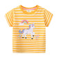 Jumping Meters 2-7T New Arrival Striped Cars Baby Girls Tees Cotton Summer Toddler Clothes Kids Tops Children's Tshirts