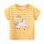 Jumping Meters 2-7T New Arrival Striped Cars Baby Girls Tees Cotton Summer Toddler Clothes Kids Tops Children's Tshirts