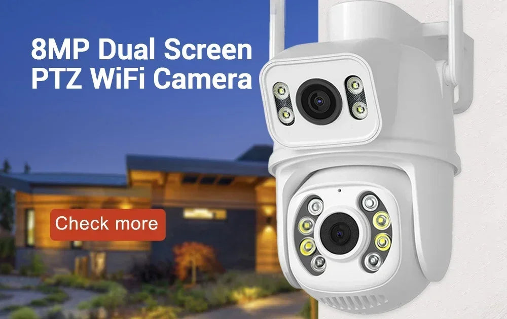 4K 8MP WIFI камера безопасности двойной объектив 180 ° широкий угол обзора Открытый Wifi камеры наблюдения цвет ночного видения