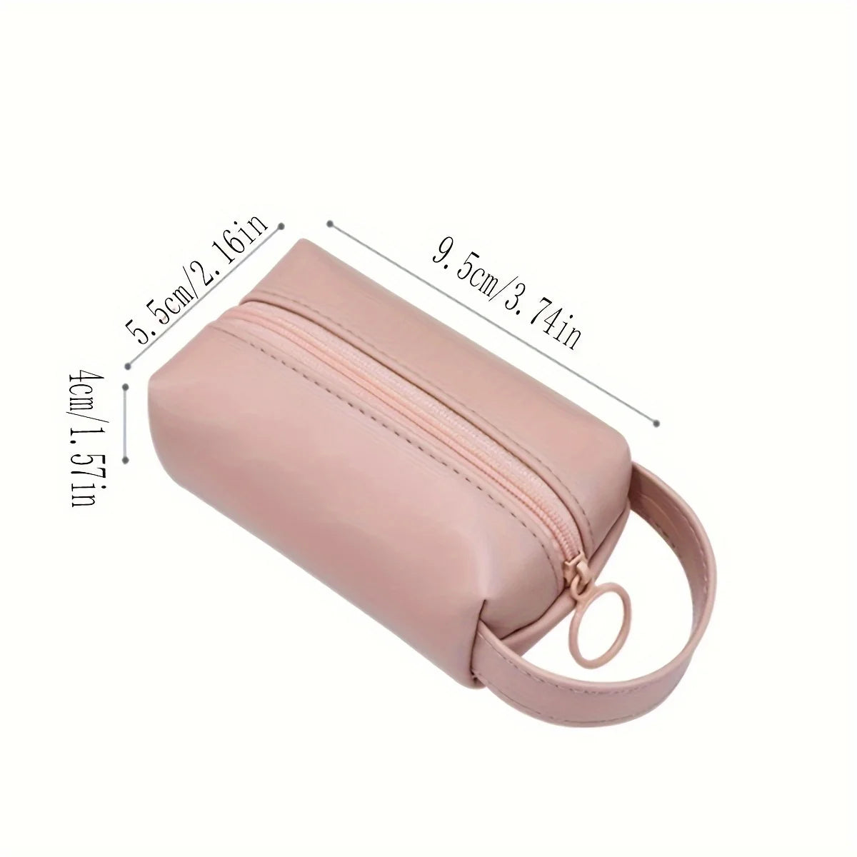 Pu Portable Cosmetic Bag Style Small Bag Jewelry Key Card Mini Lipstick Pack Storage Data Cable Storage Bag One Pack