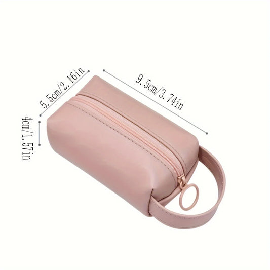 Pu Portable Cosmetic Bag Style Small Bag Jewelry Key Card Mini Lipstick Pack Storage Data Cable Storage Bag One Pack