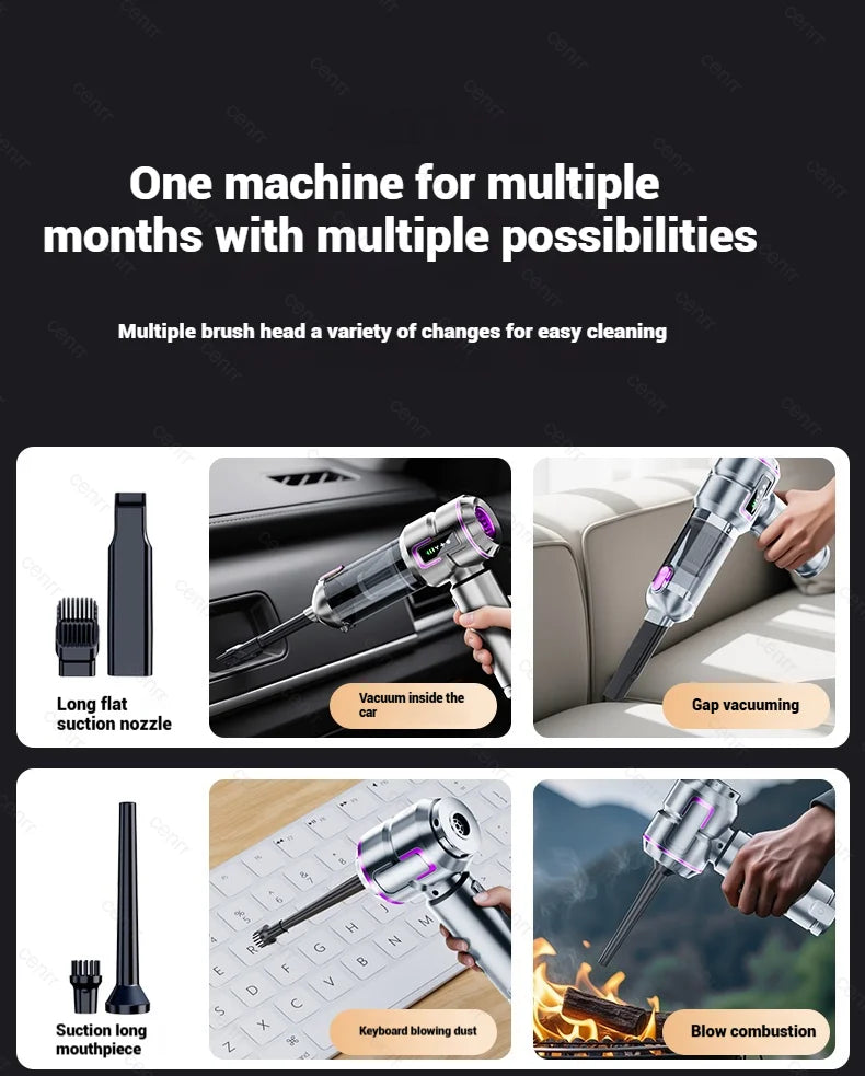 Mini Car Vacuum Cleaner 998000PA Cordless Powerful for Home Handheld Blower Car Cleaner Portable Car Vacuum Cleaner