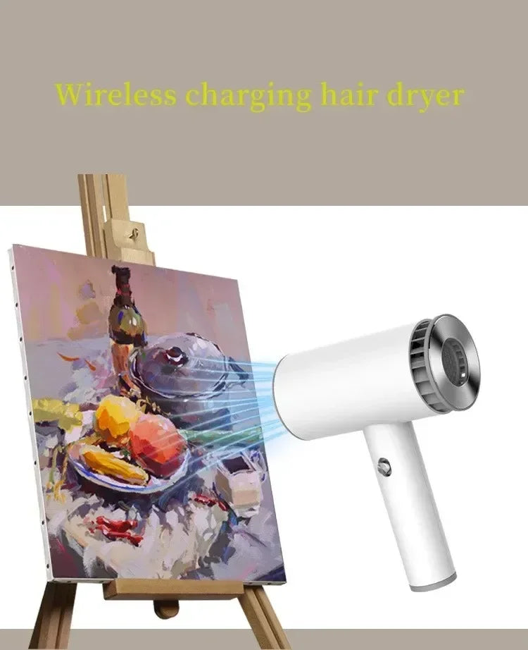 220V Portable Wireless Hair Dryer Rechargeable Blow Dryer Travel Fast Dry Hair Lithium Battery Strong Wind Art Joint Examination