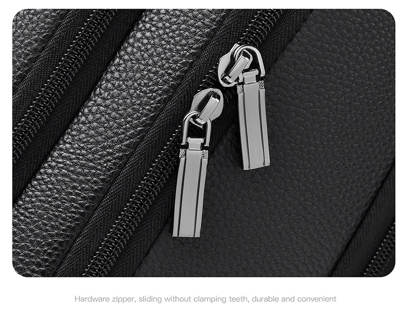 Executive Backpack Men PU Leather USB Charging Satchel Briefcase Office Travel Laptop Office Business Shoulder Back Pack Male