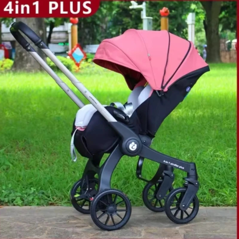 Baby Stroller, Multifunctional Stroller Foldable with Car Seat Baby Car Carriage Portable Baby Stroller 3in1