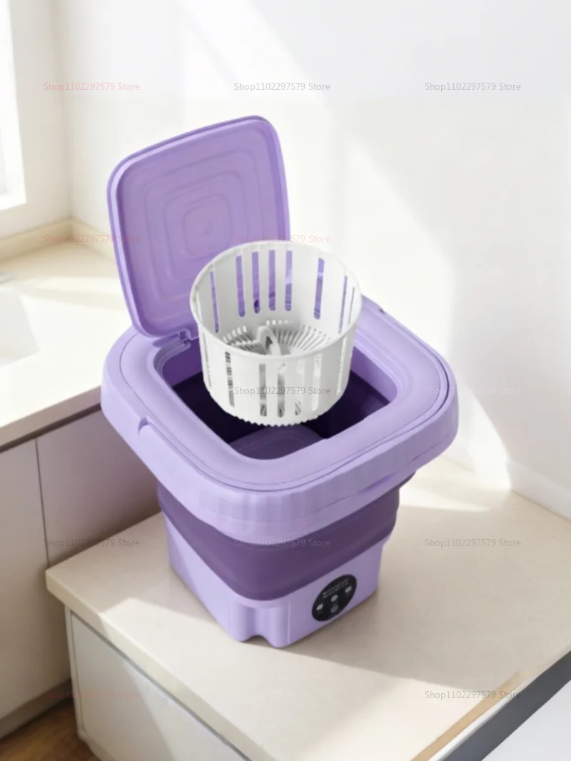 8L Portable Folding Washing Machine Compact Travel Clothes Socks Underwear Cleaner Washer for Home Camping Camping Trips