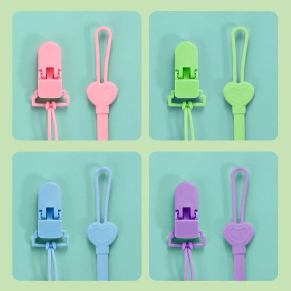 Silicone Pacifier Holder Clip Food-grade BPA Free Baby Pacifier Chain Anti-lost Adjustable Baby Teething Toys Strap Outdoor
