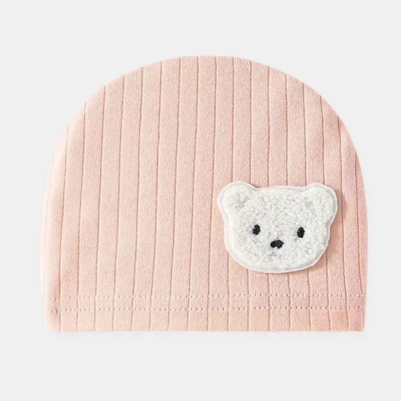 Newborn Cotton Soft Hat Baby Pure Cotton Cartoon Cap Infant 0-3 Months Windproof Spring Hat Kids Cap Newborn Accessories