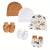 3Set/lot Newborn Baby Hat Gloves Suit Cotton Boys Girls Beanie Hats Cartoon Printed Prevent Face Infant Gloves Shower Gifts