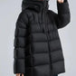 Winter Hooded Warm Mid Length Down Jacket Female Double Zipper Solid Parker Outwears Women 90% White Duck Down Loose Down Jacket