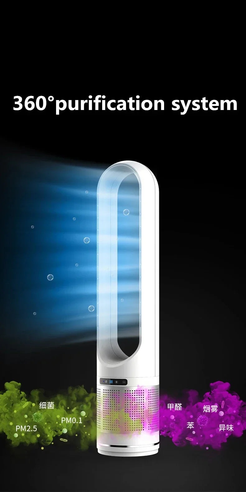 50inch 220V Floor Standing Fan Super Long Time,вентилятор, Multi Gear Adjustment, Electric Fan and No Blade 선풍기