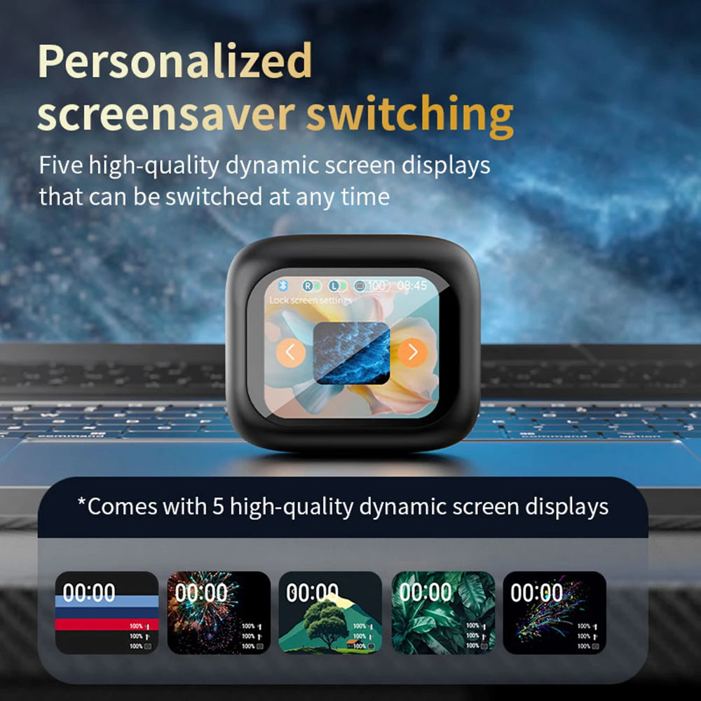 ANC Bluetooth Headset Colour Screen Touch Active Noise Cancellation Bluetooth 5.4 Headset HIFI Stereo Sports Headset Waterproof