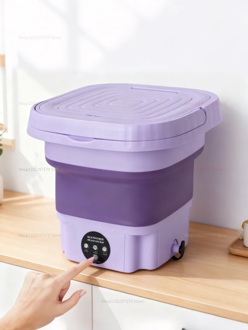 8L Portable Folding Washing Machine Compact Travel Clothes Socks Underwear Cleaner Washer for Home Camping Camping Trips