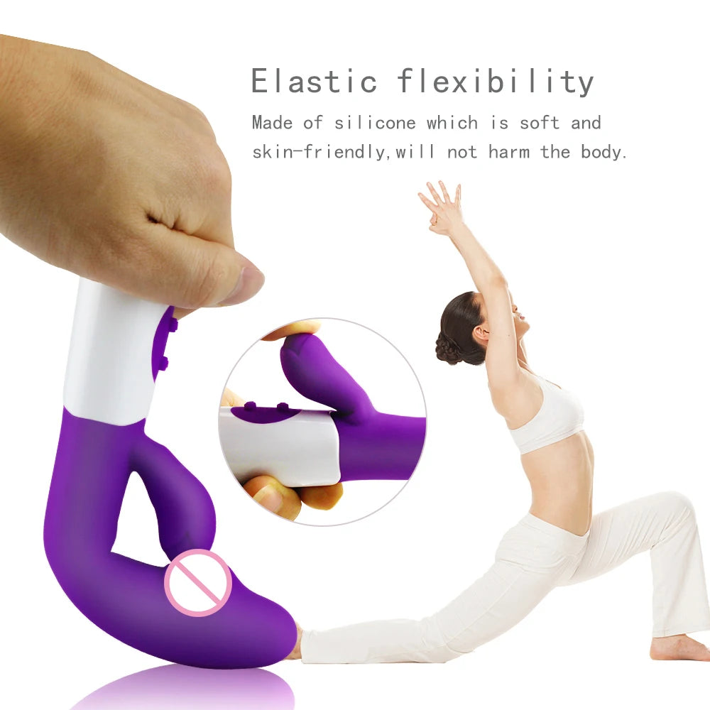 Rechargeable Dildo Rabbit Vibrator Dual Vibration G Spot Vagina Massager AV Stick Clitoris Sex Toys for Women Female Masturbator