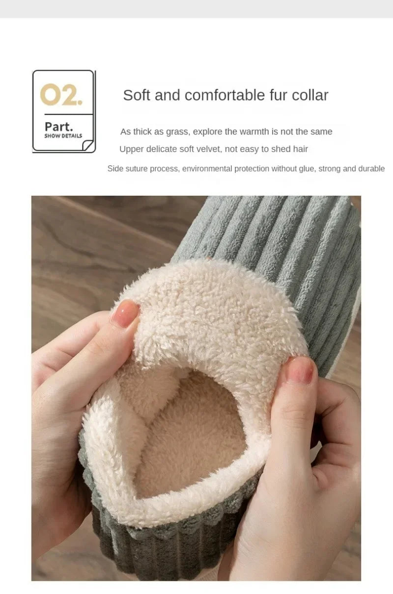 New Fur Slippers For Women Men Winter Furry Fashion Warm Ankles Plush Cozy Slides For Home Indoor Soft Sole Cotton Shoes