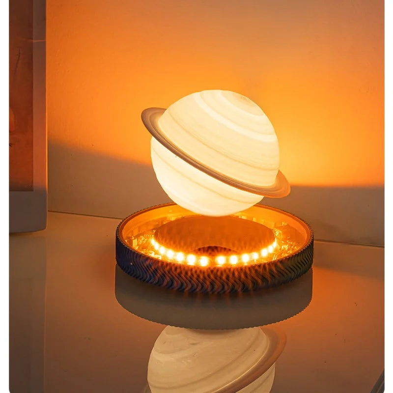 Magnetic Levitating Bulb Saturn Moon Lamp Levitating Rotating Table Lamp Creative Office Home Decoration Unique Gifts