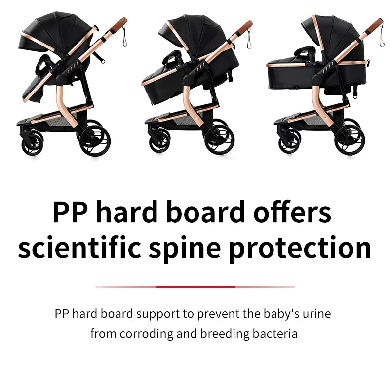 Magic ZC Lightweight stroller Baby stroller 3 in 1 Baby carriage strollers for baby light carts Baby carriage PU 3in1 stroller