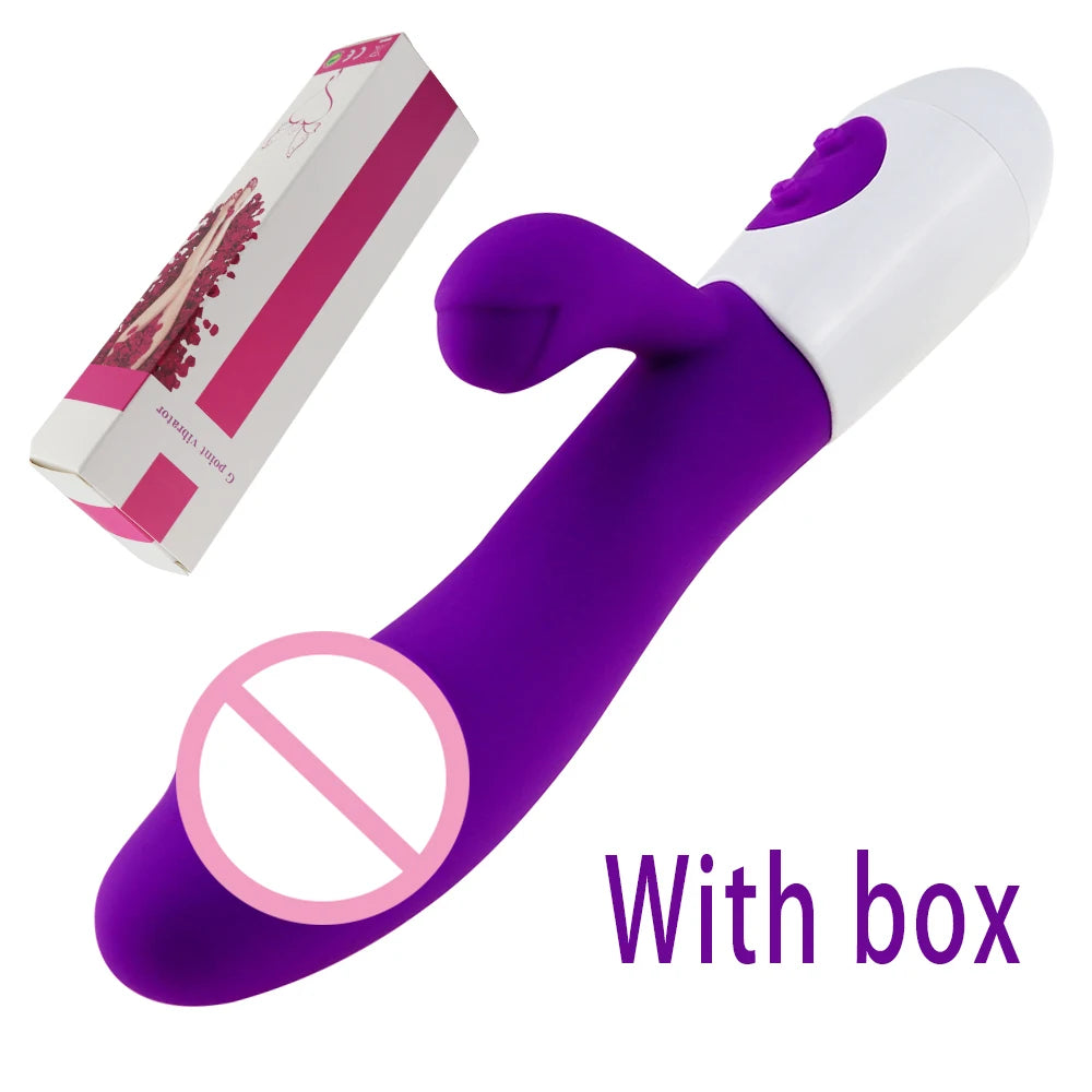 Silicone G Spot Dildo Rabbit Vibrator Dual Vibration 10 Speeds Female Vagina Clitoris Massager Adult Sex Toys For Women