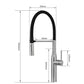 Tuqiu Gray Pull Down Sink Faucet Brushed Nickel Kitchen Faucet Tap Hot and Cold Red Spring Faucet SUS304 Rotation Pull Down