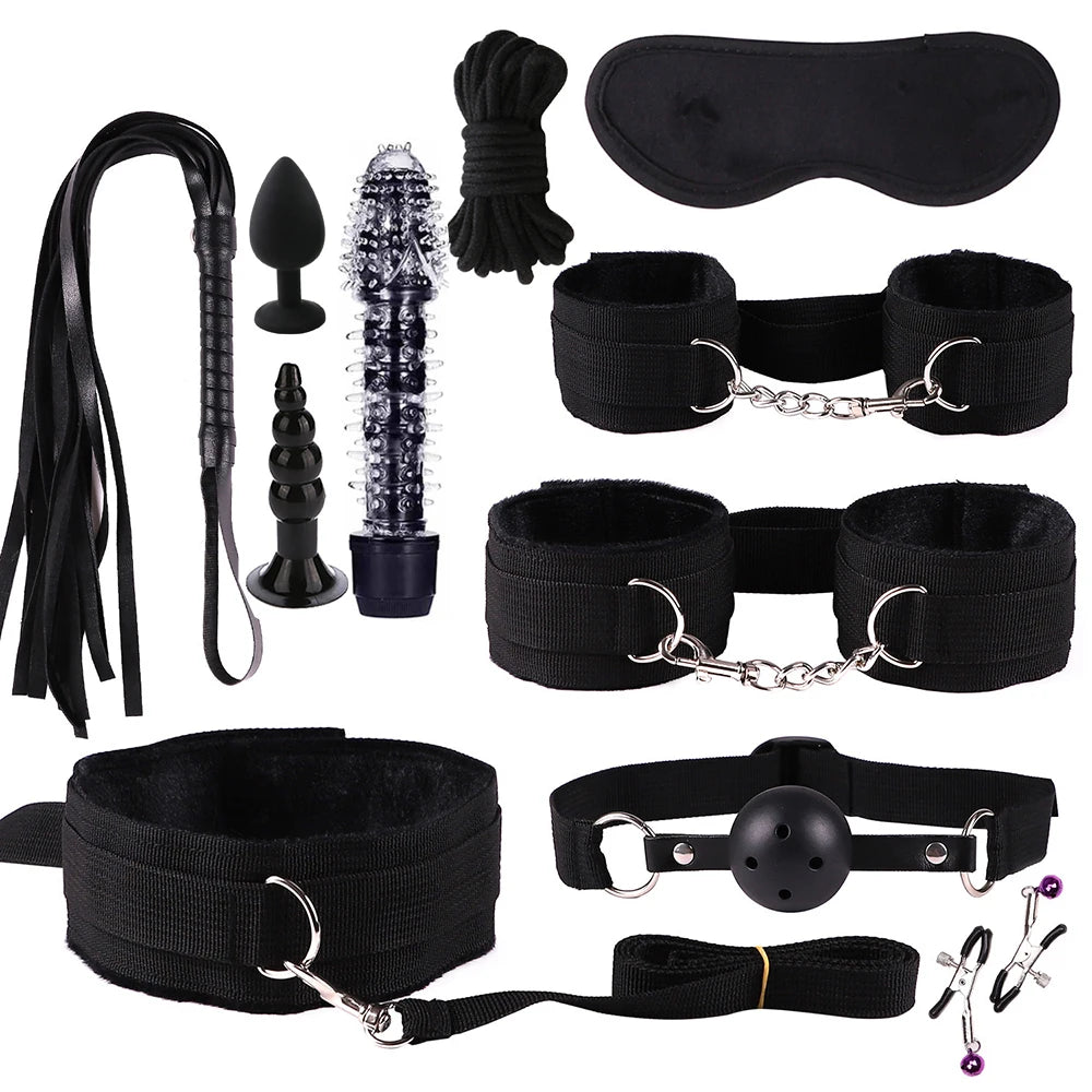 Vibrators sexy toys for women couples adult 18 Handcuffs erotic accessories bondage gear Mask anal plug penis ring dildo sex kit