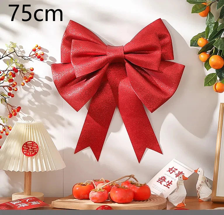 New 30/50/75cm Christmas Giant Bow Large Handmade Bow Knot Kit Party Background Multi-scene Christmas DIY Decor Festivity Decor