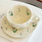 1Pcs Creative Ceramic Hand-painted Coffee Cups and Saucers Cute Home Breakfast Cups Dessert Dish Afternoon Tea Cup Drinkware