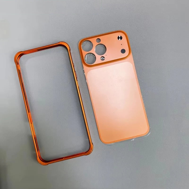 Original Alloy Frame Case For iPhone 13 14 15 16 Pro Max Instantly Transform 17 Pro Max Large Window Backplane Protective Film