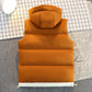 Men's Color-Block Puffer Vest with Removable Hood - Zip Closure & Flap Pockets, Water-Resistant Warm for Winter Casual Outfits