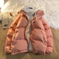 2026 Korean Winter Leisure Cotton Clothes Women Parker coat Y2K Multi-functional Fake Two Pocket Zipper Down Jacket Thick Coat