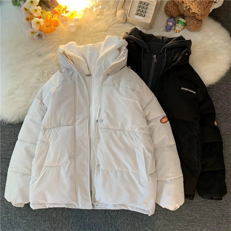 2025 Women's Winter Quilted Jacket Overcoat Thick Cotton Padded Coat Female Oversized  Loose Oversize Coats Hooded Short Parkas