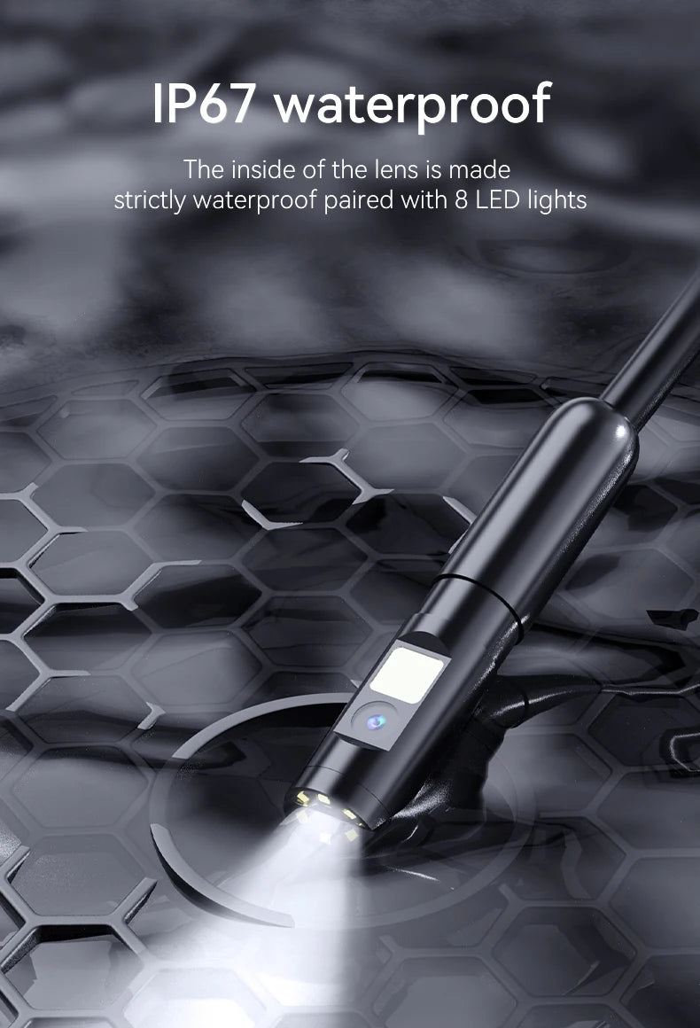 4.3 "Single&Dual Lens Industrial Endoscope Camera HD1080P Car Inspection Borescope IP67 Waterproof Sewer Camera With 8LEDs Hard
