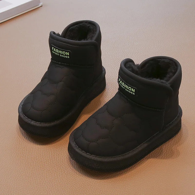 Children's Snow Boots 3-18 Years Old White Waterproof Non-slip Boys Girls Cotton Shoes Winter Soft Non-slip Kids Short Boots