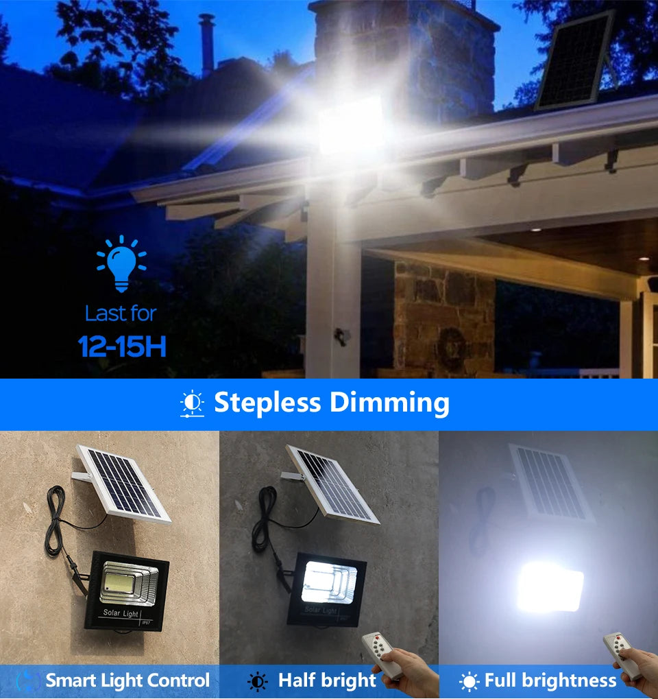 LED Solar Light For Outdoor Garden Floodlight Luminous Waterproof Stairs Wall Solar Light Dimming Light/time/remote Control