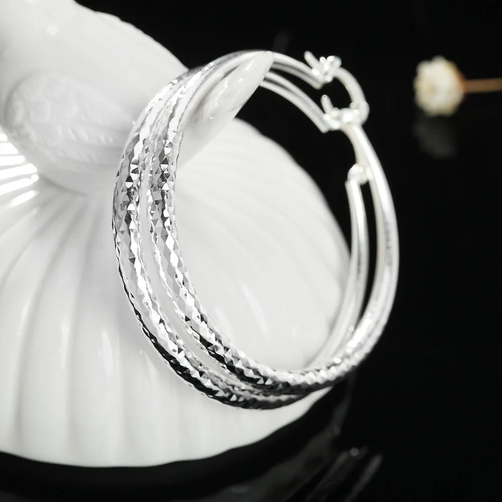 Charms 3CM circle hoop Earrings for Women fashion Pretty wedding party Jewelry Holiday gifts