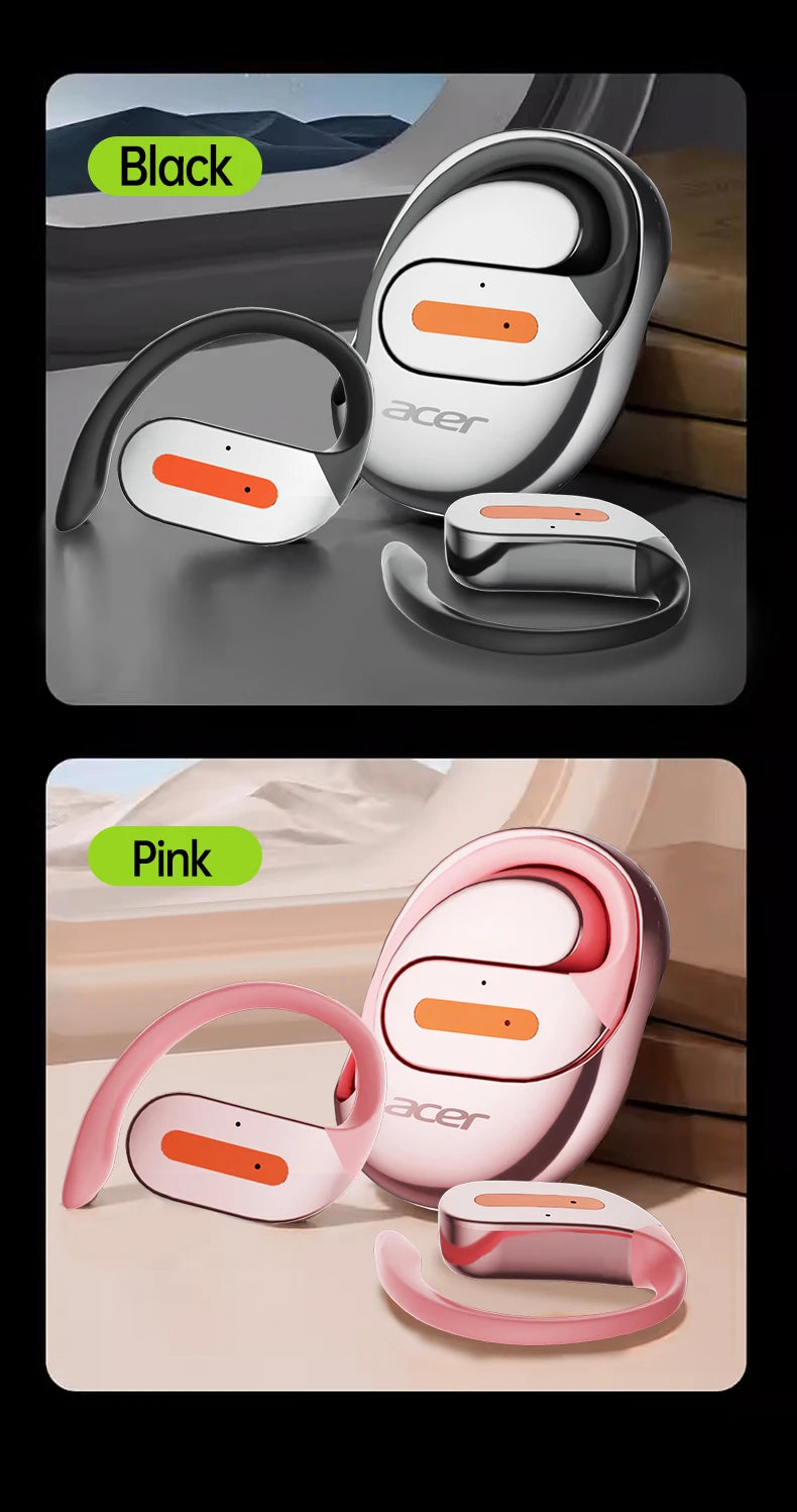 Acer Ohr502 Bluetooth Headset Open Design Wireless Call Noise Reduction Comfortable Wearing Sports Running Fitness Compatible with Mobile Phones Tablets Laptops