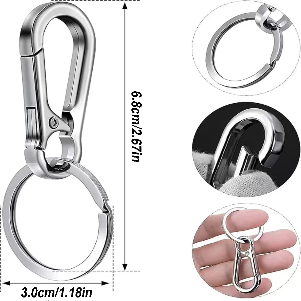4Pcs Carabiner Clip Keychain Metal Carabiner Shape Key Ring Keyring Key Holder Clips Hook Holder Organizer for Car Keys Finder f