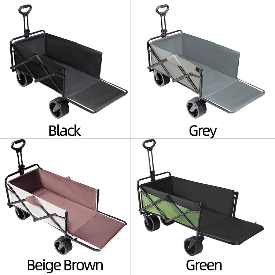 Extra Long Extender Collapsible Wagon Cart Large Weight Capacity Heavy Duty Beach Wagon Cart Outdoor Portable Camping Equipment