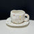 Cute Hand Pinch Irregular Painted Small Red Love Coffee Cup Plate Underglaze Ceramic Afternoon Tea Cup Plate Set