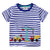 Jumping Meters 2-7T New Arrival Striped Cars Baby Girls Tees Cotton Summer Toddler Clothes Kids Tops Children's Tshirts