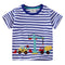 Jumping Meters 2-7T New Arrival Striped Cars Baby Girls Tees Cotton Summer Toddler Clothes Kids Tops Children's Tshirts