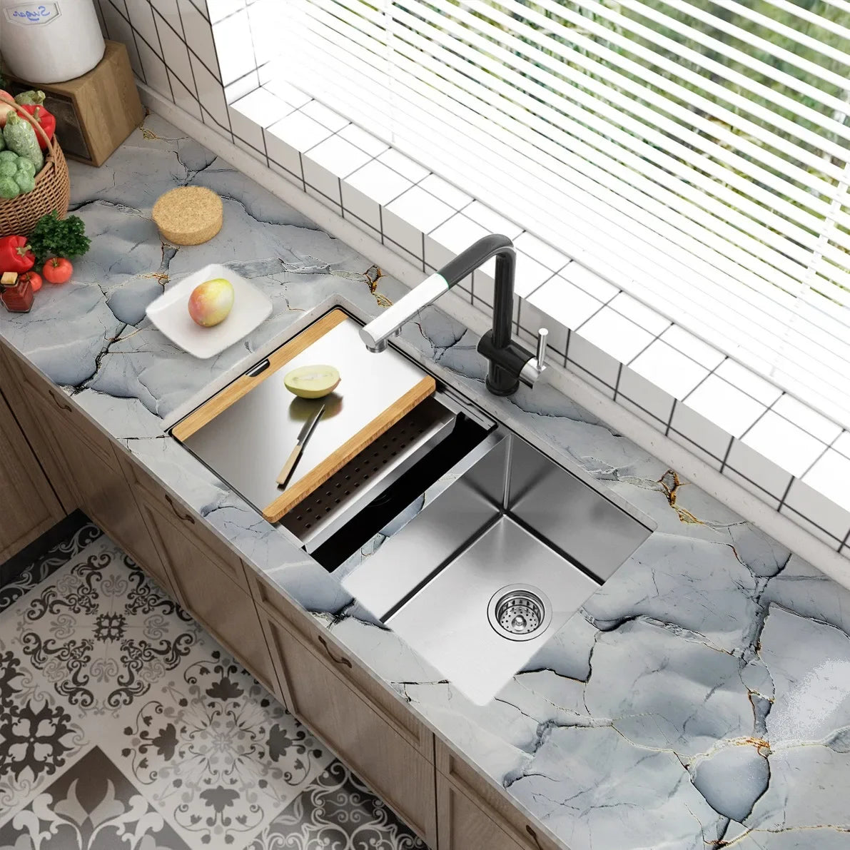 Imitation Marble Self-adhesive Wallpapers for Kitchen Decoration PVC Peel and Stick Wall Stickers Faux Tiles Wall Papers Home